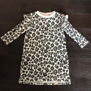 Girls Leopard Sweatshirt Dress